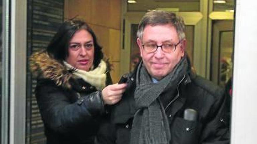Mikel Cabieces abandona los juzgados tras declarar.
