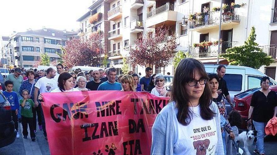 Reciente manifestación en Altsasu en protesta por el envenenamiento de animales.