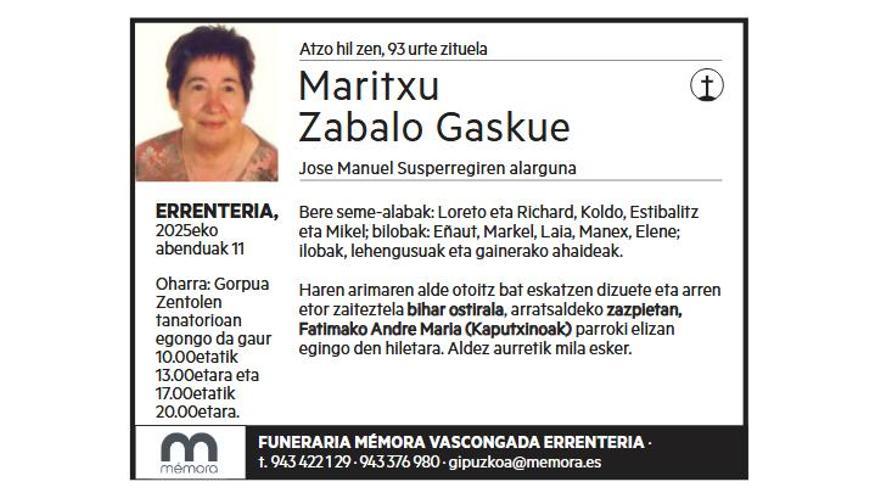MARITXU ZABALO GASKUE