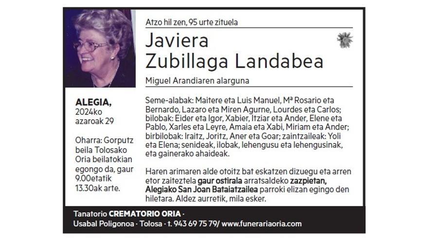 JAVIERA ZUBILLAGA LANDABEA