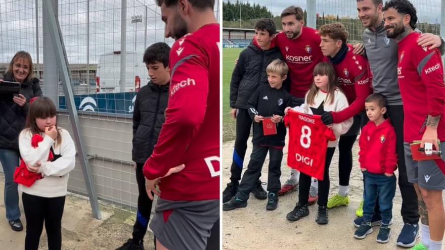 El consejo de la pequeña Nagore a la plantilla de Osasuna tras recibir un regalo muy especial
