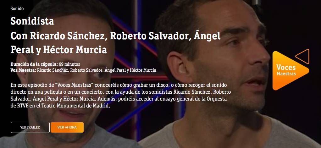 Profesionales del mundo audiovisual hablan desde la experiencia en los diferenes capítulos de &#039;Voces maestras&#039;.