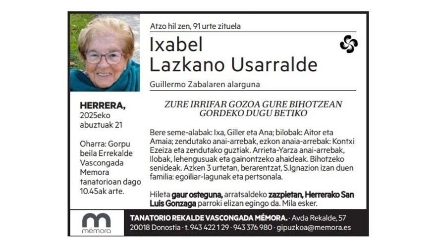 Ixabel Lazkano Usarralde
