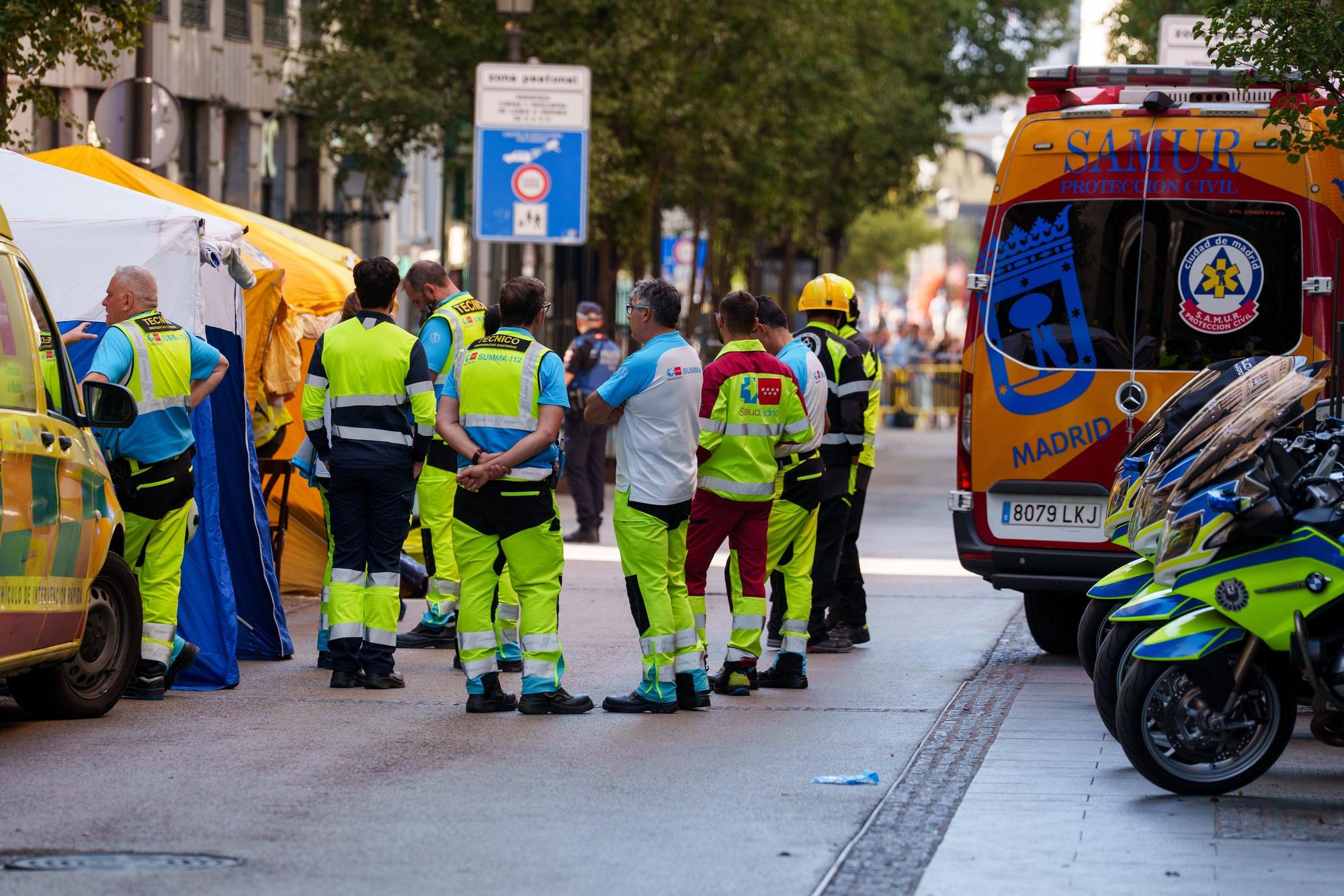 Las imágenes del derrumbe de un edificio en Madrid