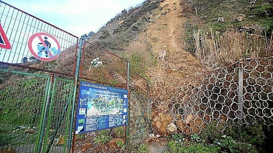 La ladera de Ulia se deshace con la lluvia