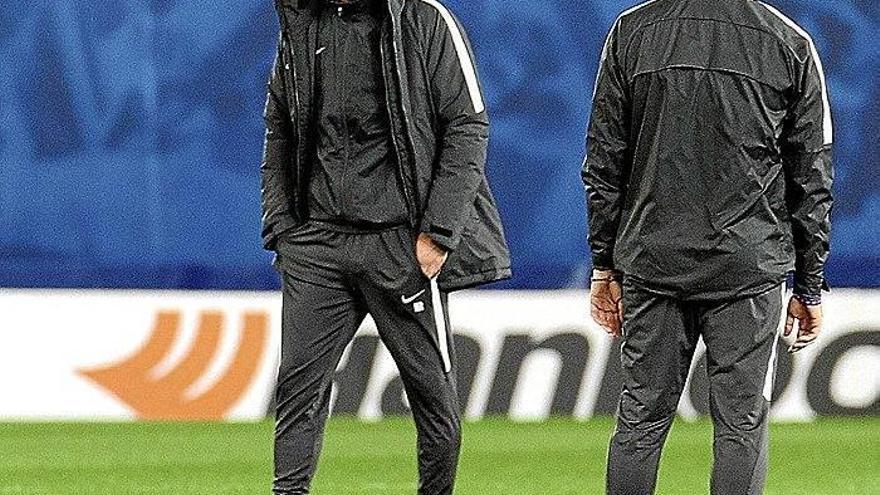 Marco Rose, durante el entrenamiento del Salzburgo en Anoeta.