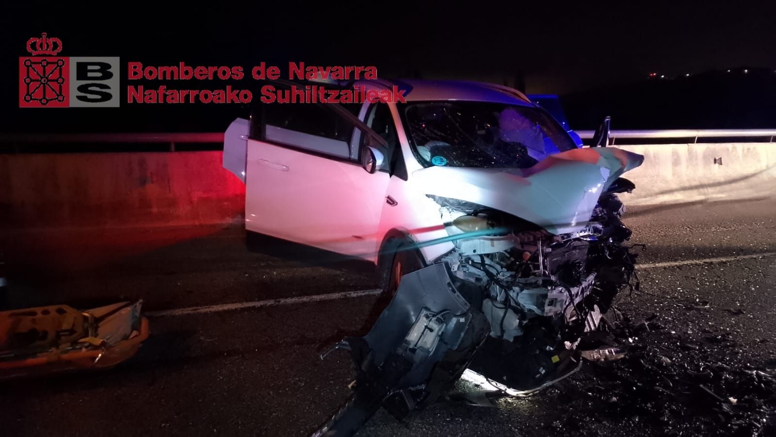 Fotos del accidente de la N-121 a la altura de Noáin