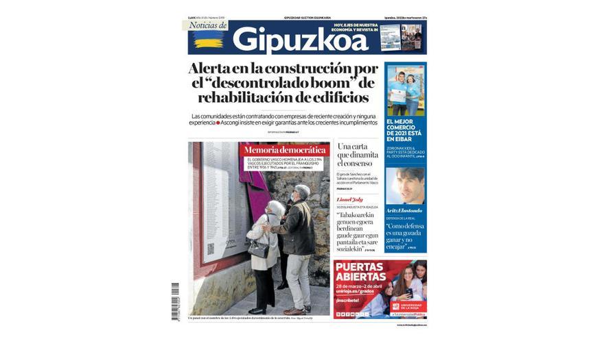 PORTADA NOTICIAS DE GIPUZKOA: domingo, 27 de marzo