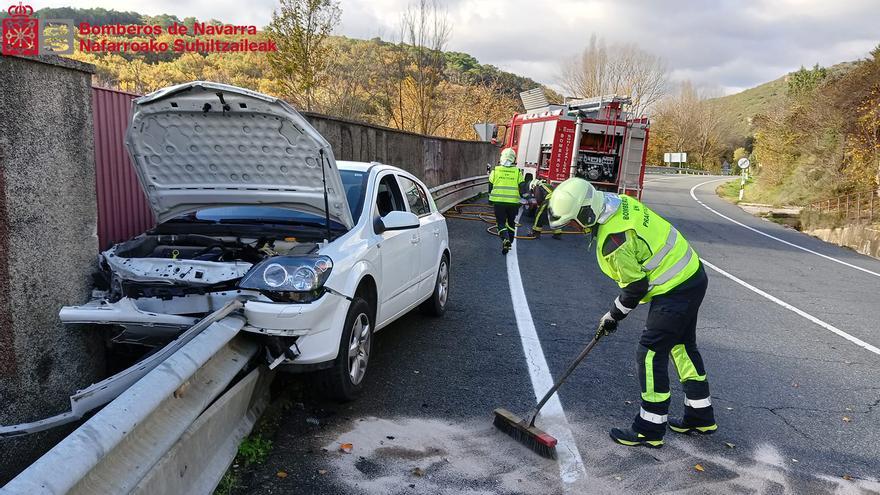 Al Hospital García Orcoyen tras un accidente cerca de Estella