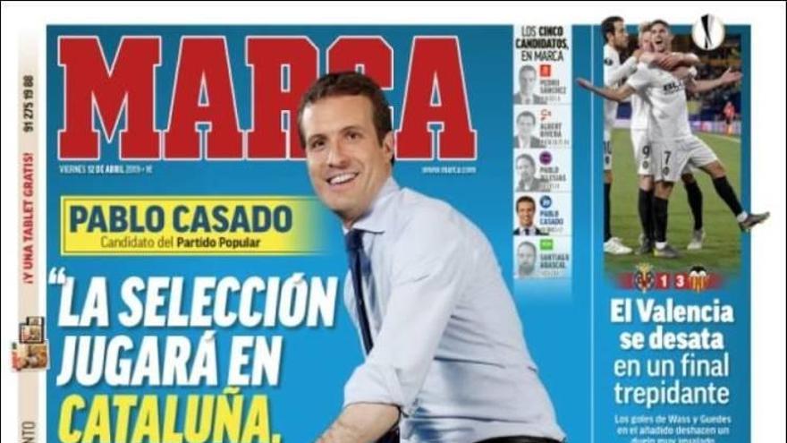 Pablo Casado, en la portada de Marca.