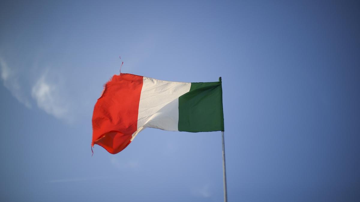 Una bandera de Italia.