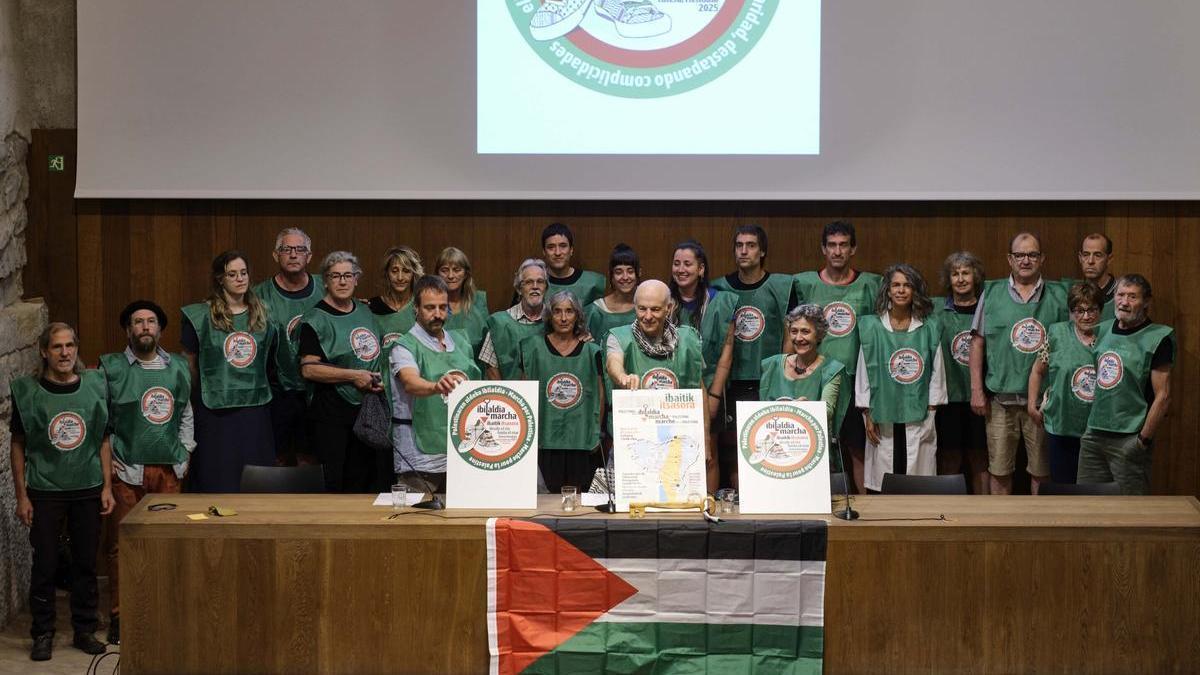 Organizadores de la marcha en apoyo a Palestina con el lema &#039;Desde el río hasta el mar&#039;.