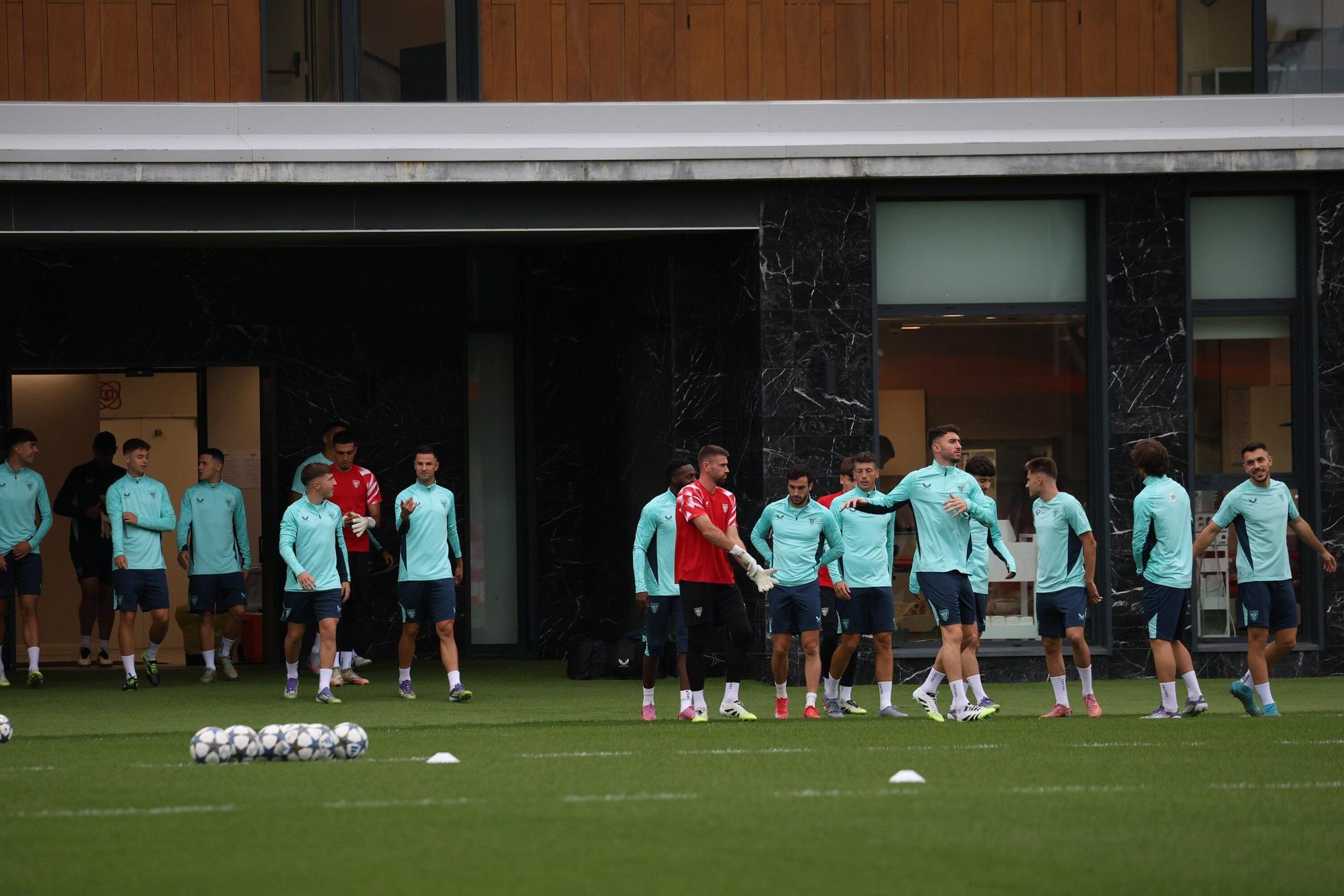En imágenes: último entrenamiento del Athletic antes del debut en Champions