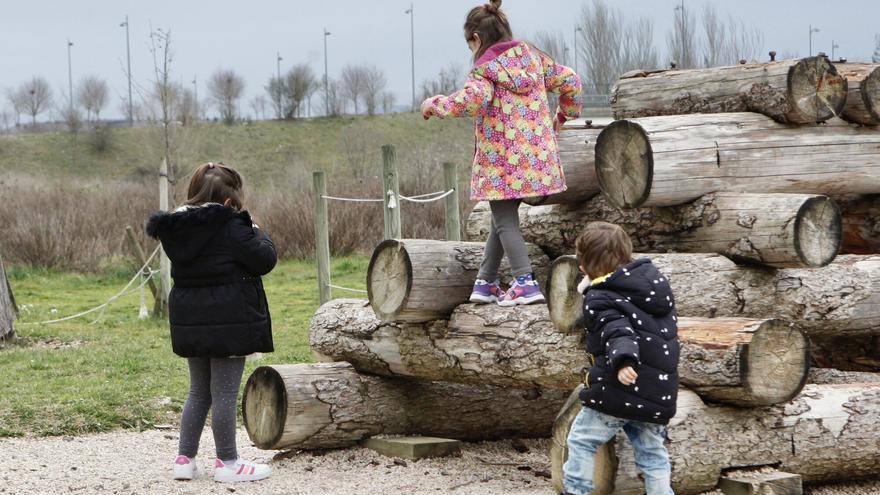 El parque infantil naturalizado del barrio de Borinbizkarra de Vitoria reclama mejoras para un uso seguro
