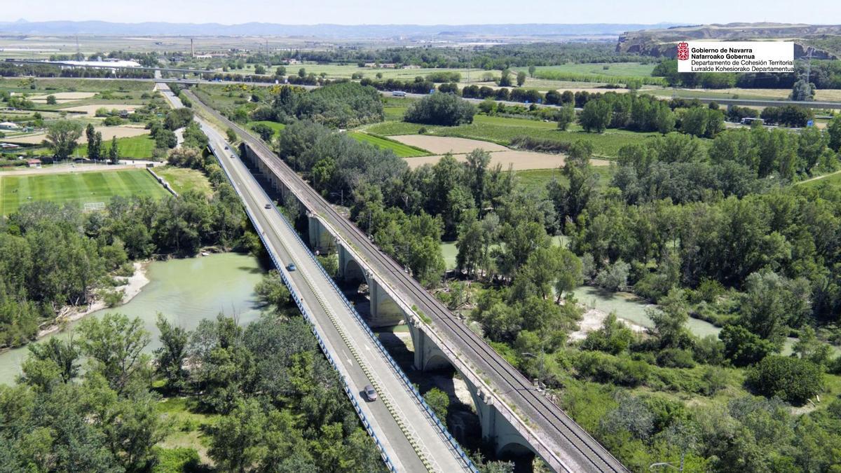 Recreación del proyecto para el puente de Marcilla.