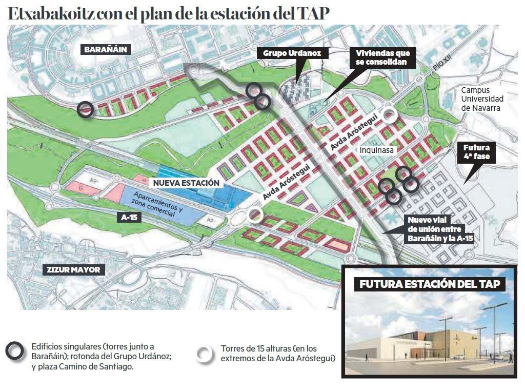 Plan previsto para la estación del TAP y los alrededores.