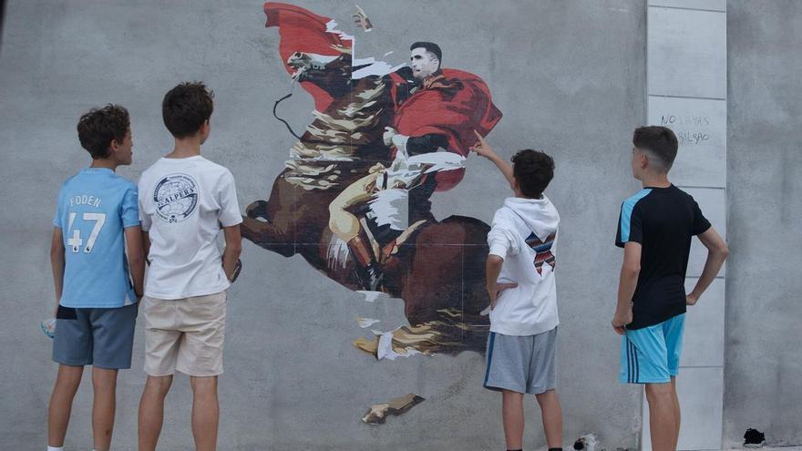 Vandalizan el mural de Areso a caballo realizado por LKN