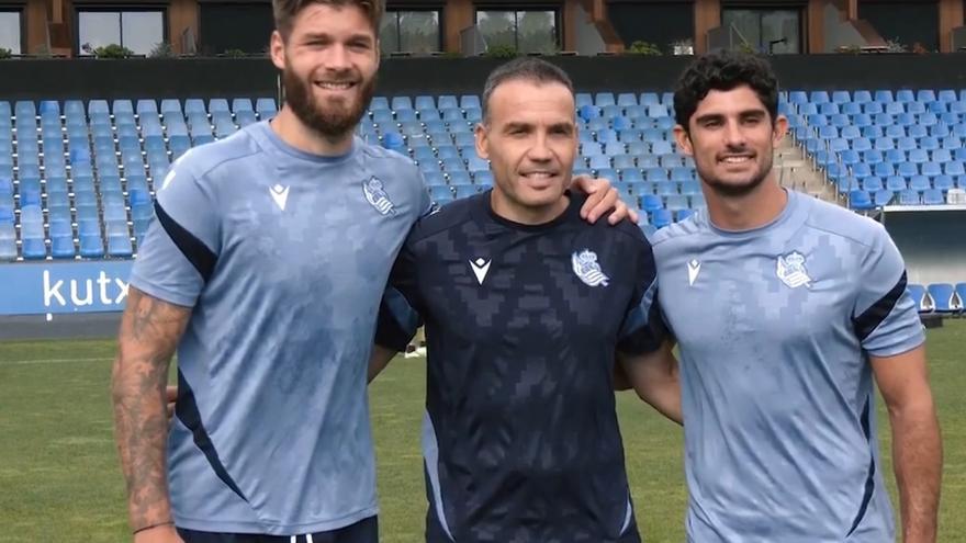 Primer entrenamiento de Gonçalo Guedes y Caleta-Car