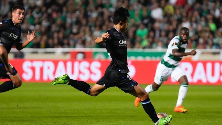 Real Sociedad - Real Betis | La Liga: Take Kubo, baja por lesión (luxación de hombro)