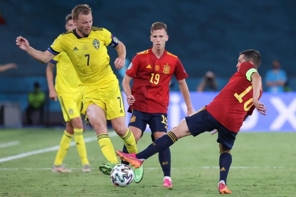 Imágenes del partido España-Suecia de la Eurocopa.