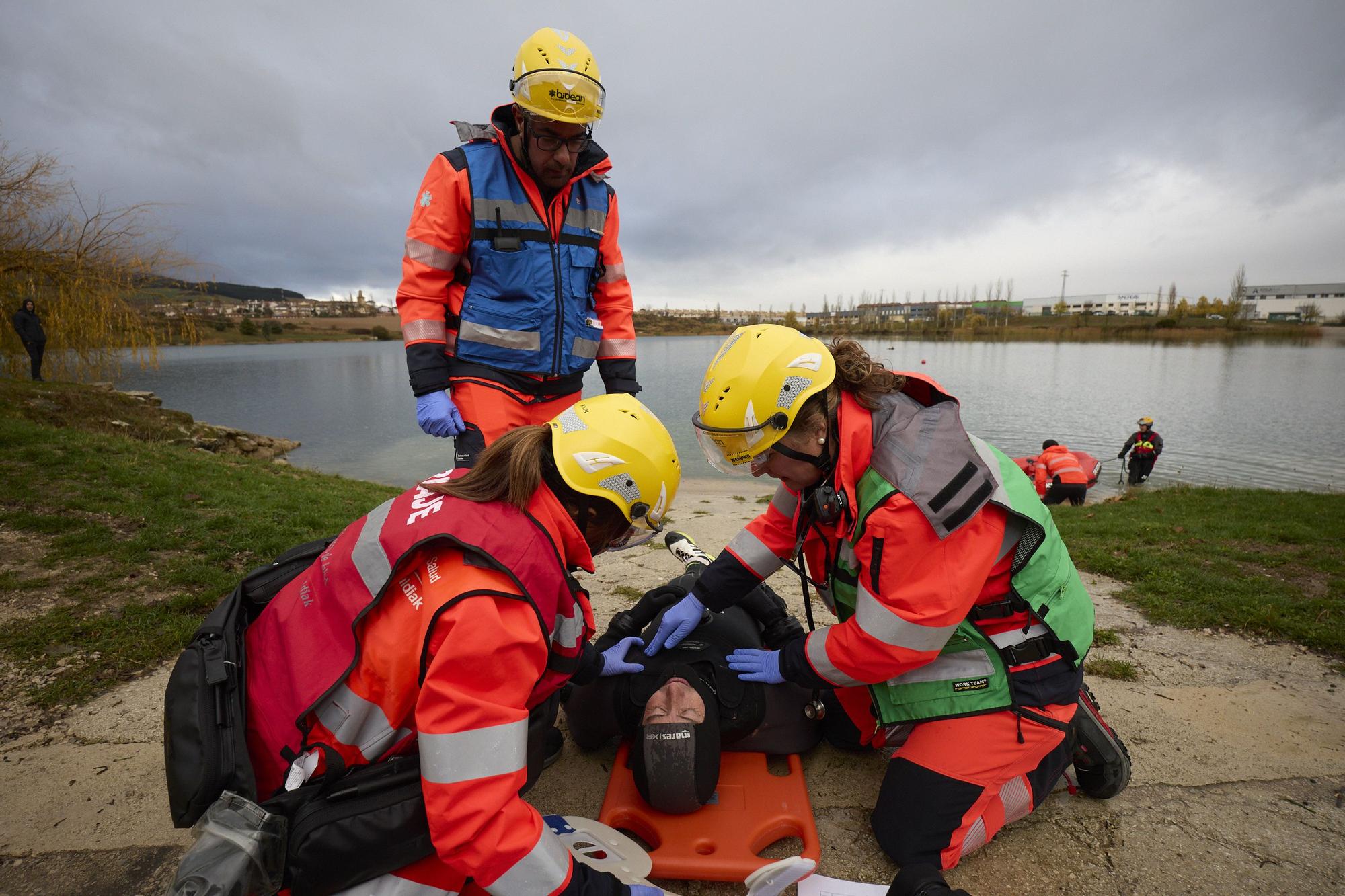 Simulacro de accidente aéreo en la Balsa de La Morea