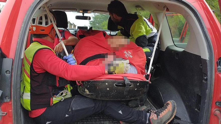 Rescatado un peregrino tras sufrir una caída a la altura de Zubiri