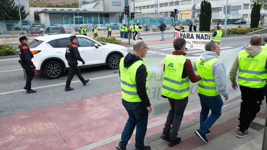 Camionada en Pamplona este viernes 31 de octubre por la tarde