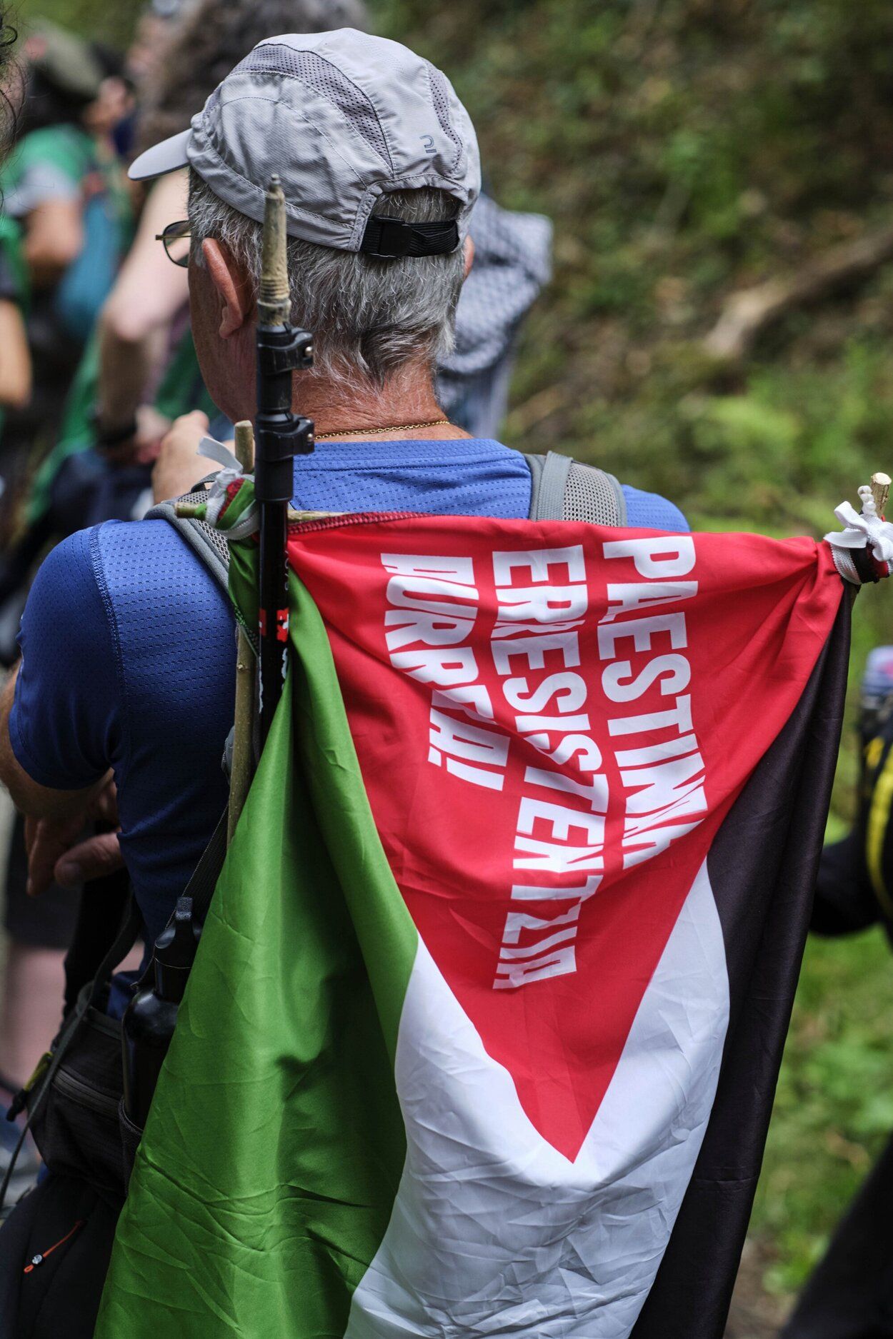 Fotos de la séptima etapa de la marcha propalestina por Navarra, desde Eltzaburu hasta Doneztebe