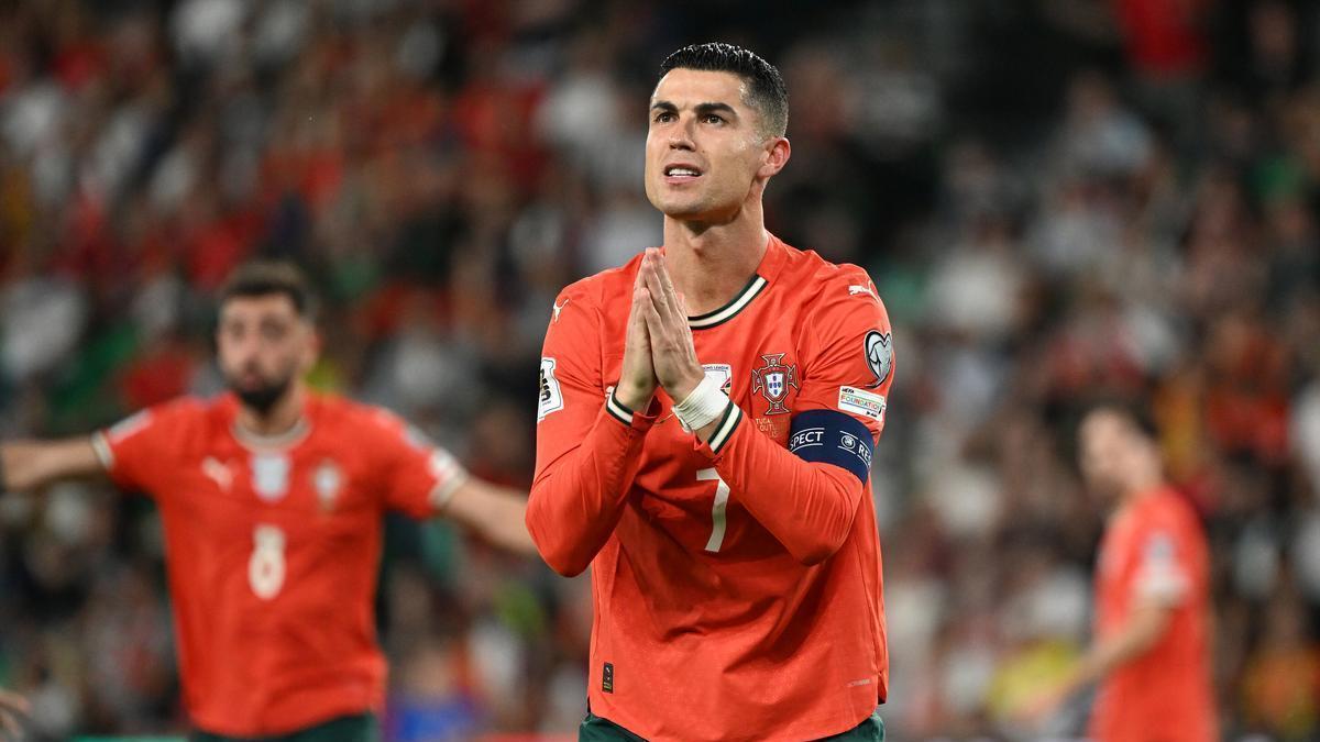 Cristiano Ronaldo, durante un partido con la selección de Portugal.