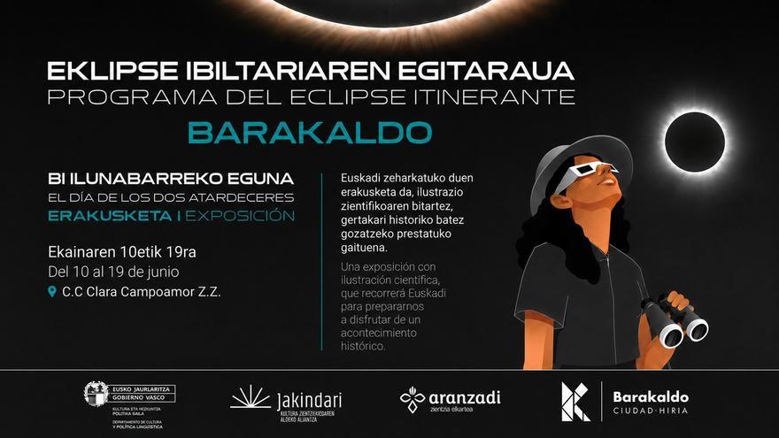 Abuztuko eguzki eklipse osoari buruzko erakusketa ibiltaria iritsiko da Barakaldora asteazkenean