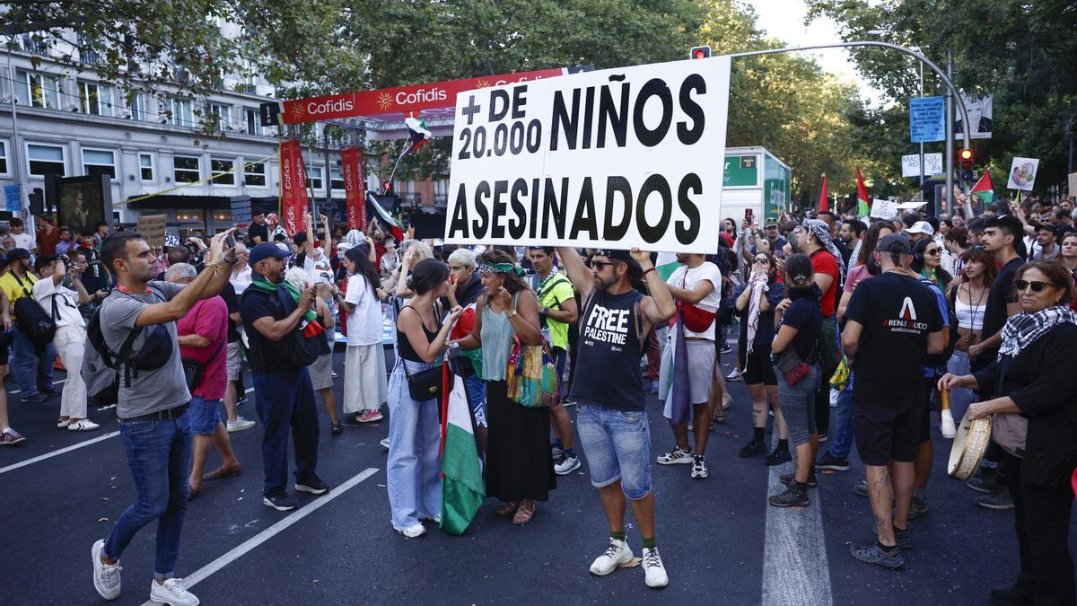 Cargas policiales en Madrid contra los manifestantes propalestina
