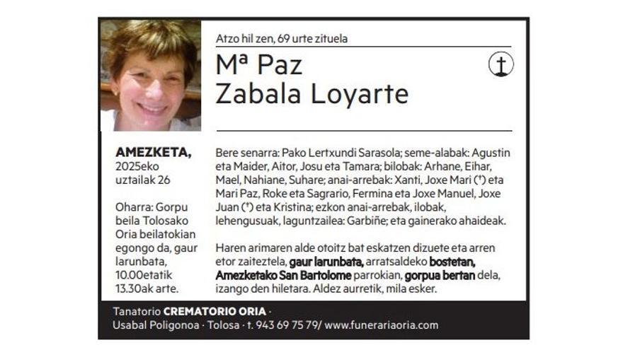 Mª Paz Zabala Loyarte