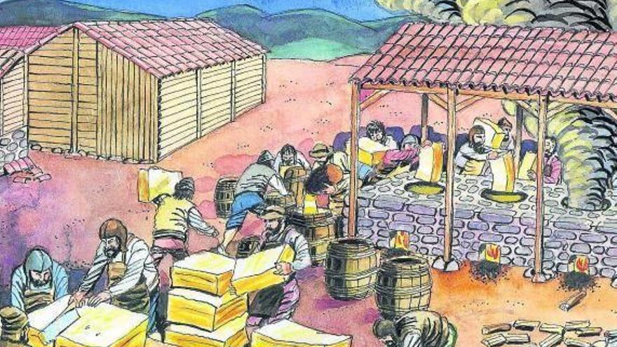 Los vascos fabricaron decenas de hornos con material que llevaban desde aquí. Ilustraciones: Asier Sanz Nieto