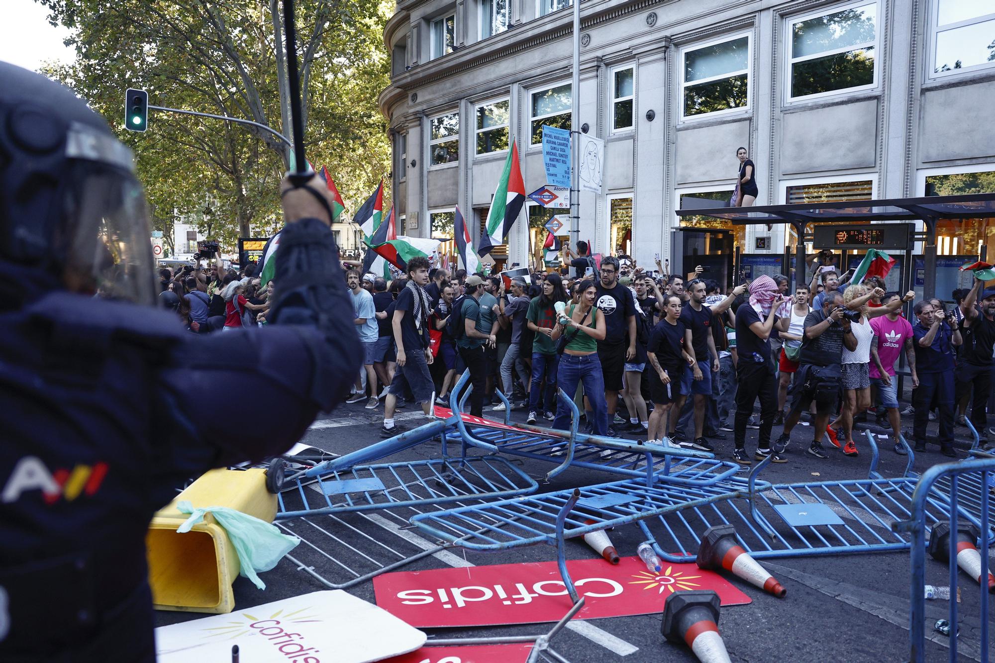 Cargas policiales en Madrid contra los manifestantes propalestina