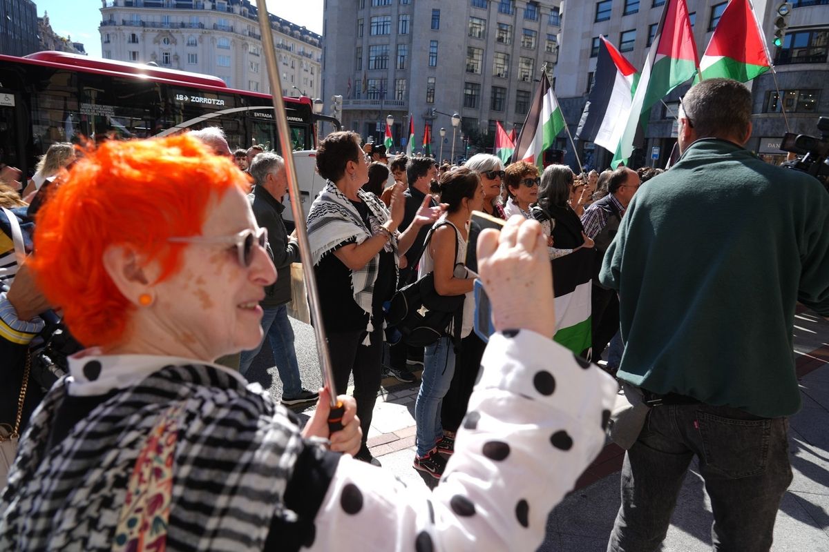 Manifestación en Bilbao en apoyo al pueblo palestino y a la flotilla