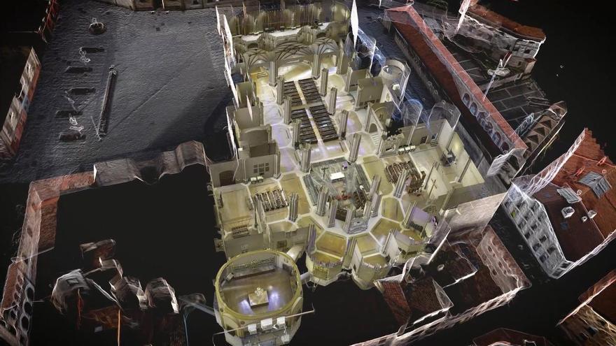 Cinco audiovisuales muestran una visión inédita de la Catedral Santa María mediante escaneado láser tridimensional