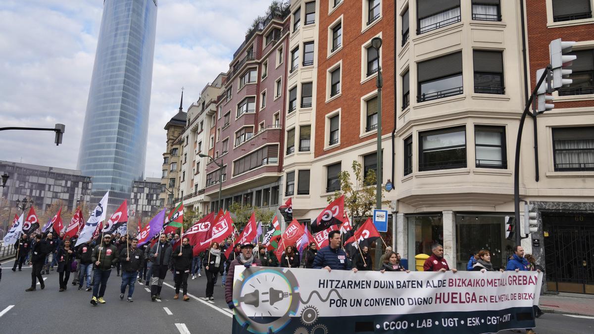 Manifestación de trabajadores del sector de metal