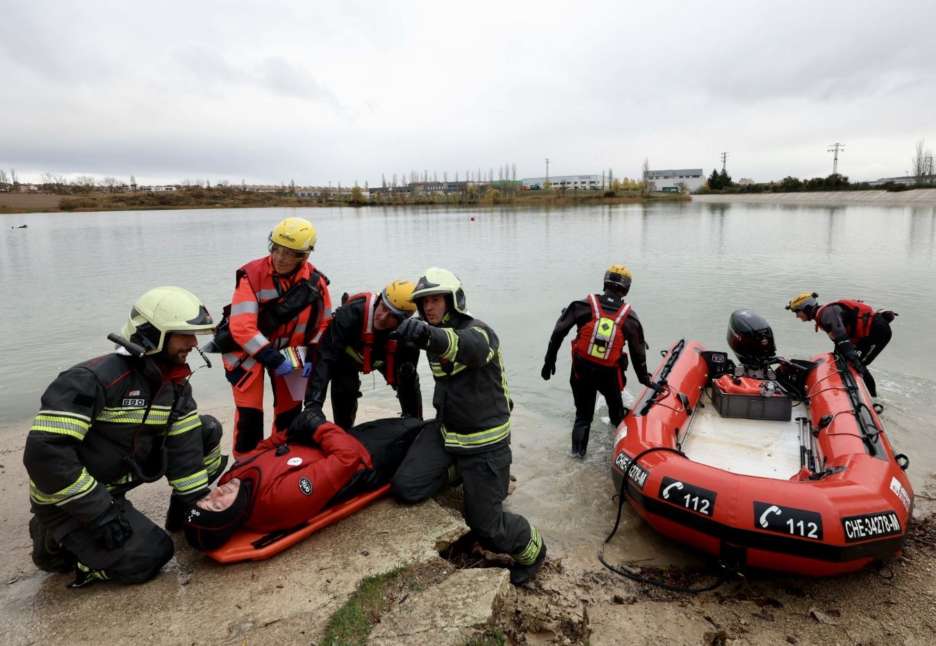 Simulacro de accidente aéreo en la Balsa de La Morea