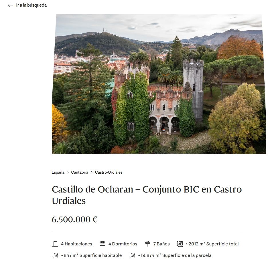 Anuncio de la venta del palacio.