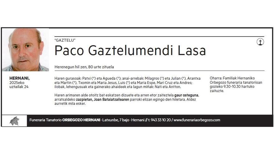 PACO GAZTELUMENDI LASA