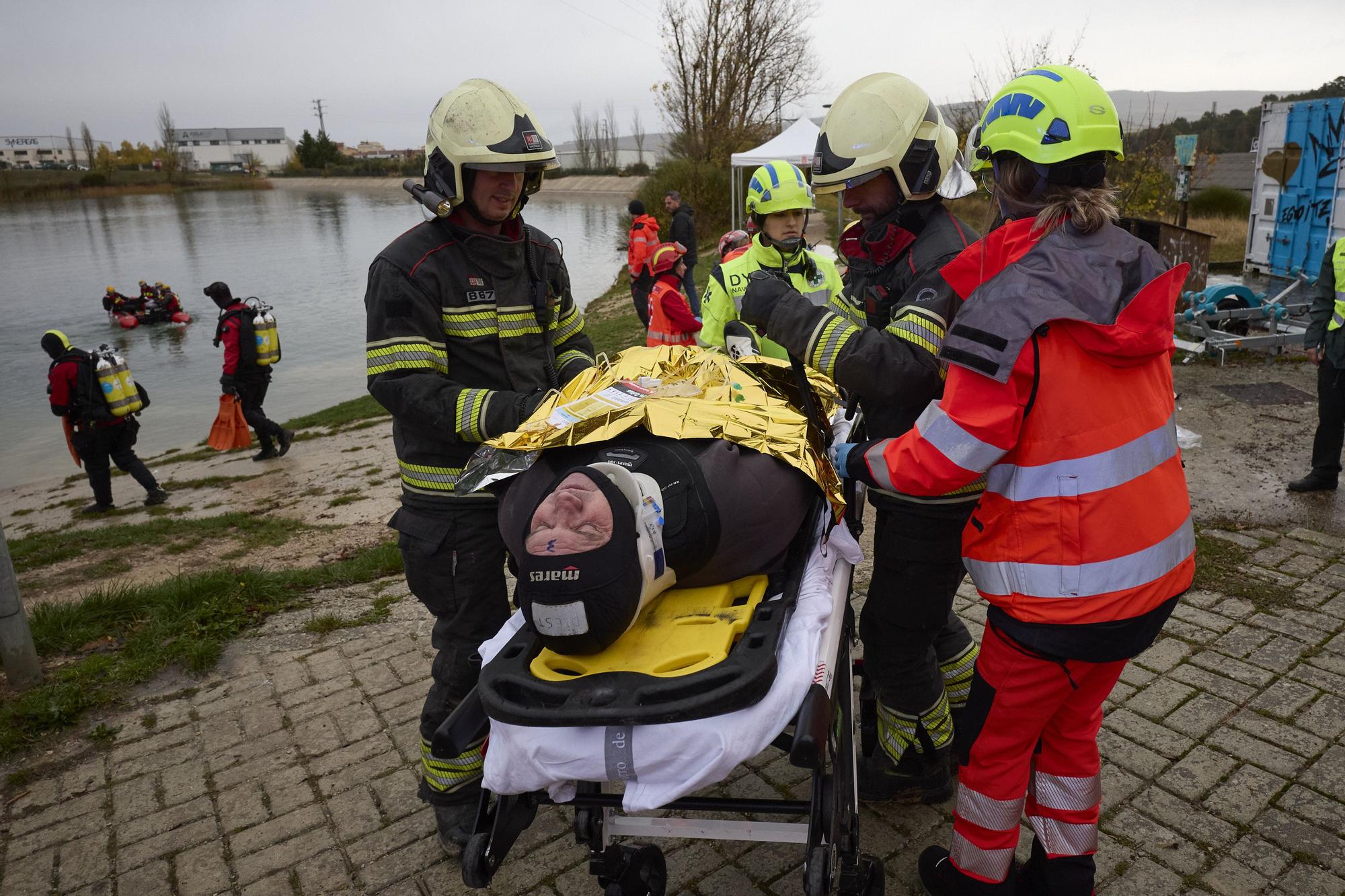 Simulacro de accidente aéreo en la Balsa de La Morea