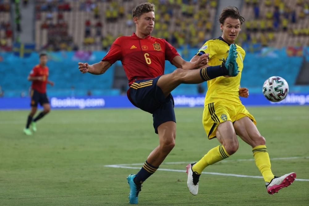 Imágenes del partido España-Suecia de la Eurocopa.