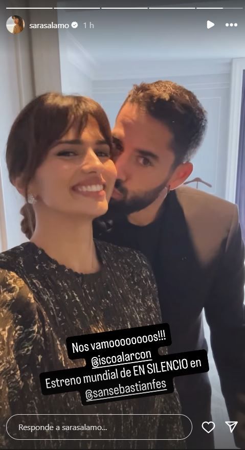 Sara Sálamo e Isco Alarcón antes de dirigirse al Zinemadia