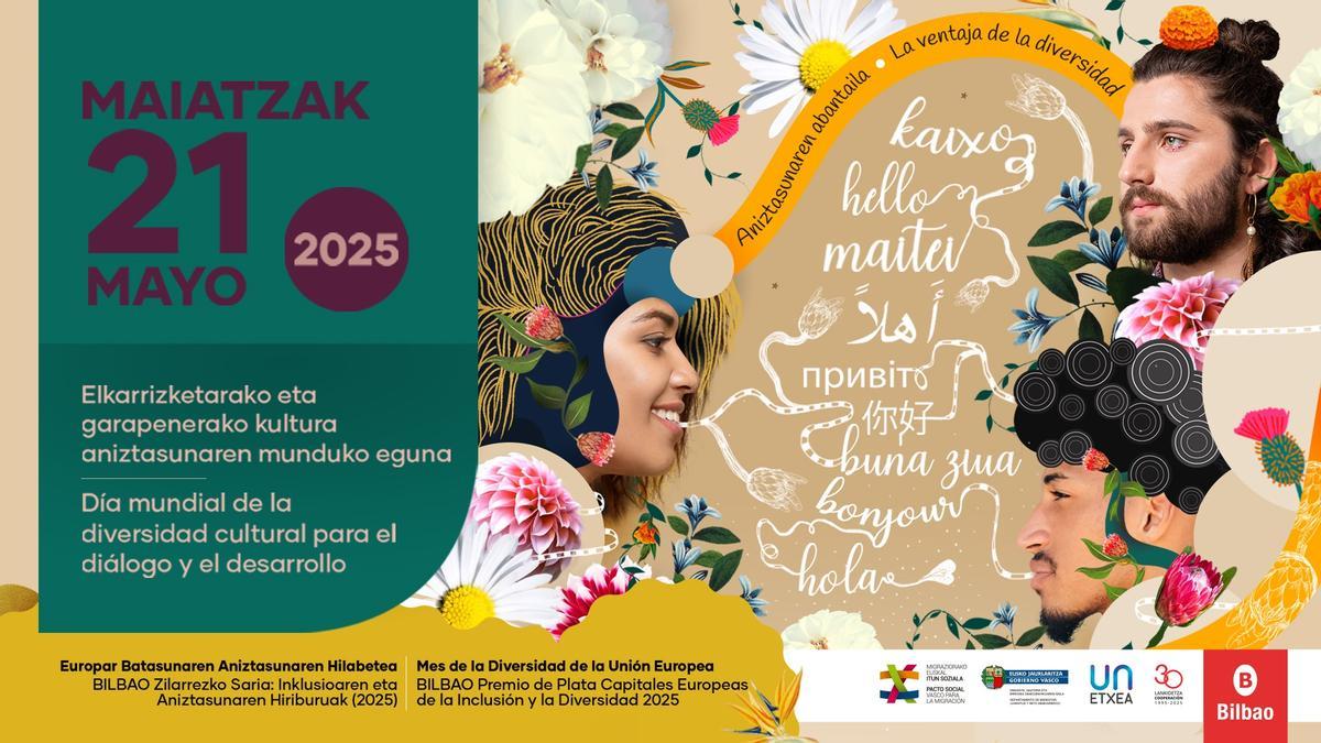 Elkarrizketarako eta Garapenerako Kultura Aniztasunaren Munduko Egunaren kartela.