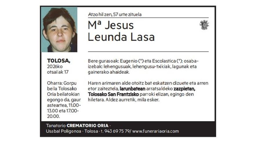 Mª Jesus Leunda Lasa