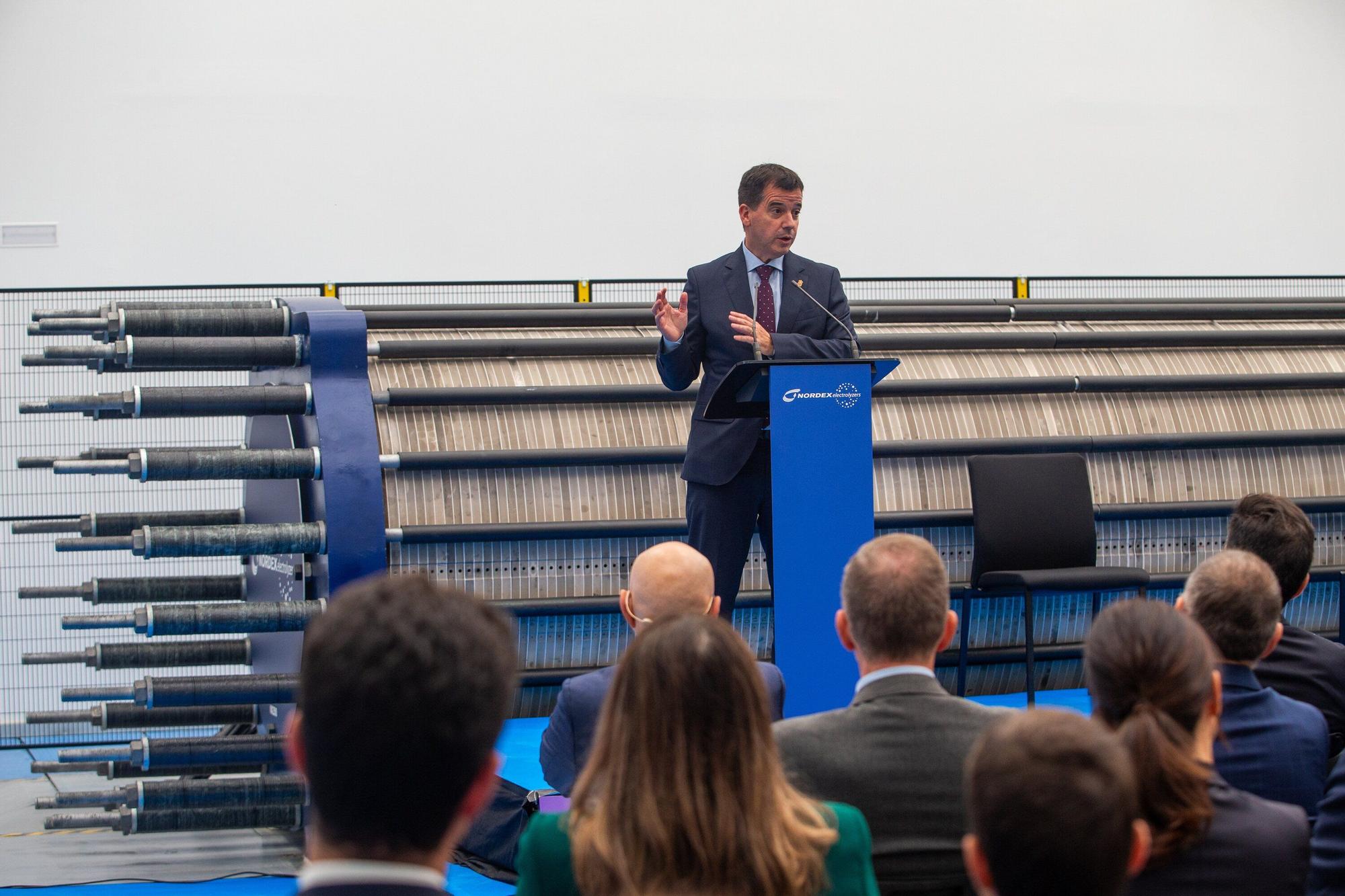 Acto de presentación del Electrolyzer NX2500, el nuevo electrolizador de la empresa Nordex en Lumbier