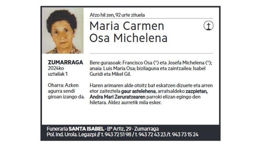 MARIA CARMEN OSA MICHELENA