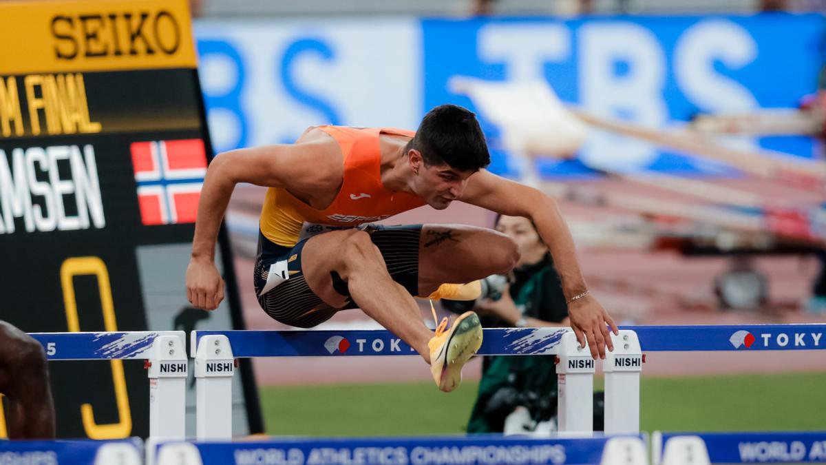 Asier Martínez, durante la prueba en el Mundial de Tokio.