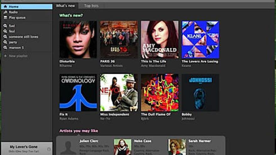 Captura de pantalla de Spotify.
