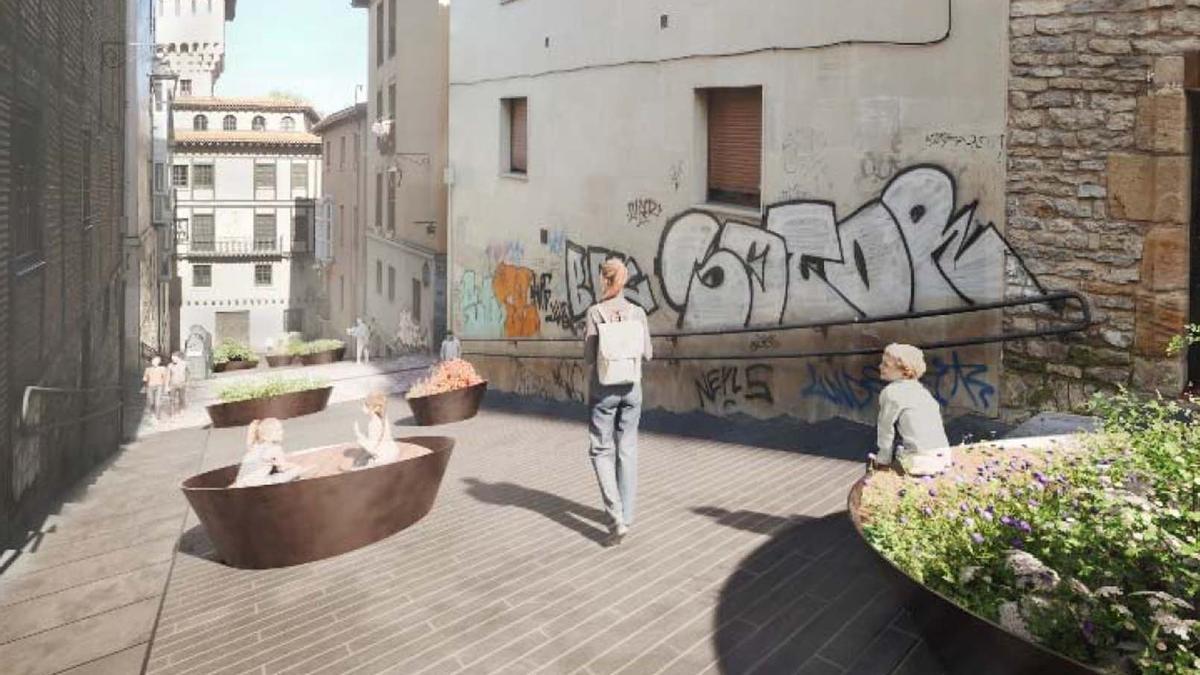 Proyecto de reverdecimiento del Casco Medieval mediante la colocación de &#039;kaikus&#039; en los cantones